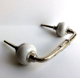 White Porcelain 4-Inch Cabinet Handles Drawer Pulls-Dwyer Home Collection