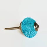 Aqua Blue Glass Bubble Cabinet Knobs Drawer Pulls Coastal 1.25 Inch-Dwyer Home Collection