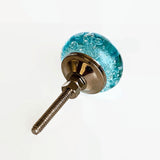 Aqua Blue Glass Bubble Cabinet Knobs Drawer Pulls Coastal 1.25 Inch-Dwyer Home Collection