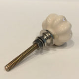 White or Cream Porcelain 1 Inch Scalloped Cabinet Knobs