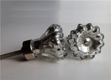 Silver Mercury Glass Scalloped Cabinet Knobs Drawer Pulls 1.5 Inch (s)-Dwyer Home Collection