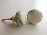 Marbled Bone Cabinet Knobs Pulls Soft Green Accents 1.50 Inch-Dwyer Home Collection