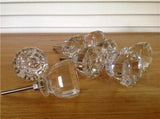 antique style clear glass cabinet knobs drawer pulls 1.5 inch set of 8 (s)