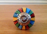 Colorful Mixed Stripes Cabinet Knobs Drawer Pulls Porcelain 1.5 Inch-Dwyer Home Collection