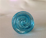 Chic Shabby Aqua Glass Swirl Cabinet Knobs Drawer Pulls 1.5 Inch-Dwyer Home Collection