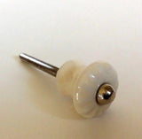 Small Cream Porcelain Cabinet Knobs Drawer Pulls .9 Inch-Dwyer Home Collection