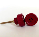 Red Sewing Button Cabinet Knobs Drawer Pulls 1.20 Inch-Dwyer Home Collection