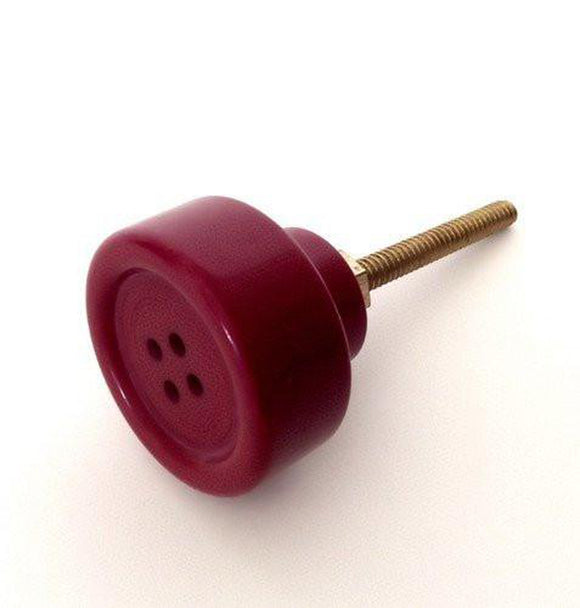 Red Sewing Button Cabinet Knobs Drawer Pulls 1.20 Inch-Dwyer Home Collection