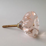 Light Pink Glass Cabinet Knobs Pulls 1.25 Inch Vintage Style-Dwyer Home Collection