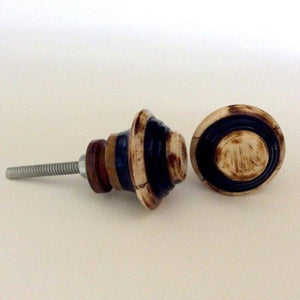 Mid-Century Layered Knobs Pulls Wood and Bone 1.25 Inch-Dwyer Home Collection