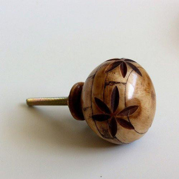 Rustic Carved Bone Cabinet Knobs Drawer Pulls 1.50 Inch-Dwyer Home Collection