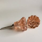 Peach Daisy Glass Drawer Pulls Cabinet Knobs Manufacturer Seconds 1.25 In-Dwyer Home Collection