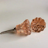 Peach Daisy Glass Crystal Drawer Pulls Cabinet Knobs 1.25 Inch-Dwyer Home Collection