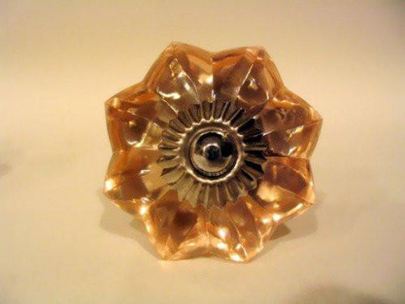 Peach Glass Flower Cabinet Knobs Dresser Drawer Pulls 1.75 Inch-Dwyer Home Collection