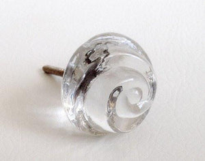 Chic Shabby Clear Glass Swirl Cabinet Furniture Knobs Pulls 1.65 Inch-Dwyer Home Collection