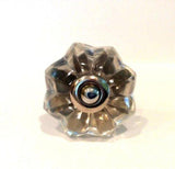 Glass Flower Cabinet Knobs Matching Set of 4 Mixed Silver Fittings 1.60 Inch-Dwyer Home Collection