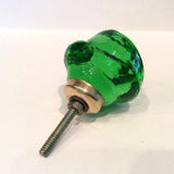 Chic Shabby Emerald Green Glass Swirl Cabinet Knobs Pulls 1.65 Inch (s)-Dwyer Home Collection