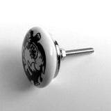 Black and White Cabinet Knobs Set of 4 Porcelain 1.50 Inch-Dwyer Home Collection