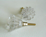 Clear Glass Daisy Cabinet Knobs Retro Drawer Pulls 1.5 Inch (s)-Dwyer Home Collection