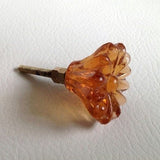 amber glass daisy drawer pulls cabinet knobs 1.4 inch