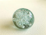 Mint Green Glass Bubble Cabinet Knobs Pulls Coastal 1.25 Inch-Dwyer Home Collection