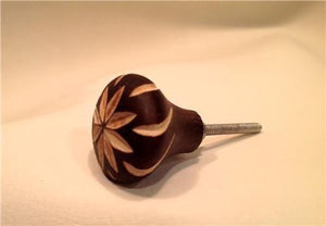 Hand Carved Wood Cabinet Knobs Pulls Cut Flower 1.40 Inch-Dwyer Home Collection
