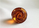 amber glass cabinet furniture knobs pulls swirls 1.75 inch