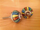 Mixed Striped Cabinet Knobs Drawer Pulls Porcelain1.50 Inch-Dwyer Home Collection