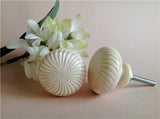 Cream Carved Bone Cabinet Knobs Drawer Pulls 1.50 Inch (s)-Dwyer Home Collection
