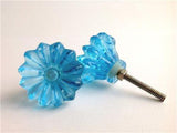 Aqua Blue Daisy Cabinet Knobs Drawer Pulls 1.50 Inch-Dwyer Home Collection