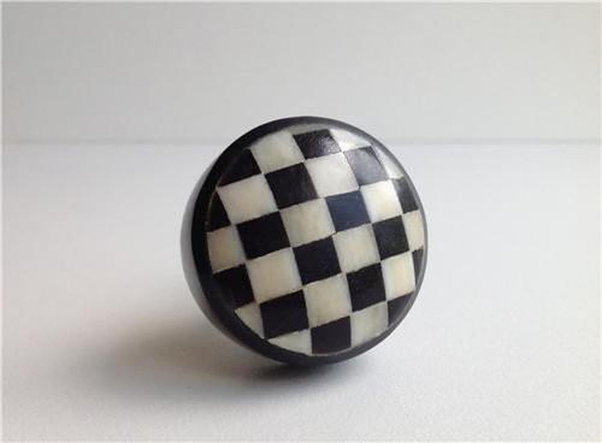 Checked Cabinet Knobs | Black And White | Charming Retro – Dwyer Home ...