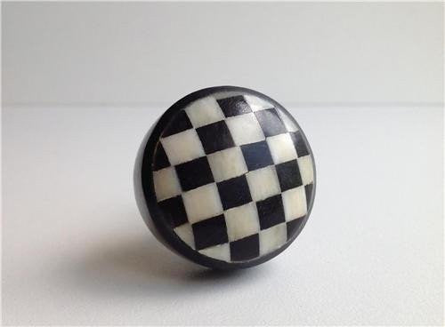 Black and White Cabinet Knobs Bone Resin 1.5 Inch (s)-Dwyer Home Collection