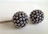 Silver or Bronze Bead Studded Cabinet Knobs Pulls 1.50 Inch-Dwyer Home Collection