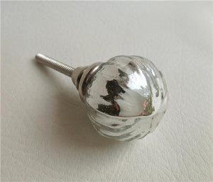 Silver Mercury Mirror Glass Cabinet Knob Pulls 1.20 Inch (s)-Dwyer Home Collection