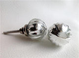 Silver Mercury Mirror Glass Cabinet Knob Pulls 1.20 Inch (s)-Dwyer Home Collection