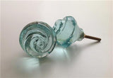 Aqua Blue Glass Cabinet Knobs Pulls 1.50 or 1.75 Inch-Dwyer Home Collection