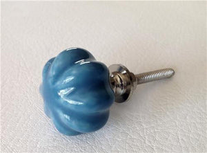 Scalloped Cabinet Knobs Turquoise Small Mini 1-Inch-Dwyer Home Collection