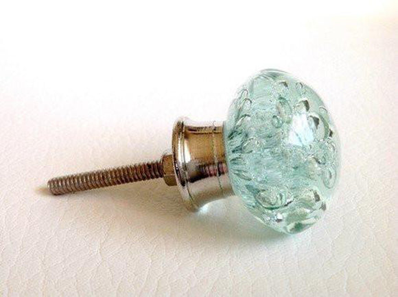 Aqua Glass Bubble Cabinet Knobs Coastal 1.12 or 1.25 Inch Seconds-Dwyer Home Collection