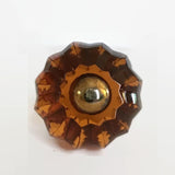 Small Amber Faceted Glass Cabinet Knobs Dresser Drawer Pulls 1.0 Inch-Dwyer Home Collection