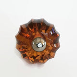 Small Amber Faceted Glass Cabinet Knobs Dresser Drawer Pulls 1.0 Inch-Dwyer Home Collection