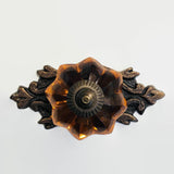 amber glass flower drawer pulls cabinet knobs antique style 1.65 in backplate/knob antq bronze / 1.50" backplate / 1.50 inch backplate