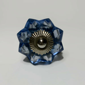 Blue Glass Flower Cabinet Knobs Drawer Pulls 1.70 Inch-Dwyer Home Collection