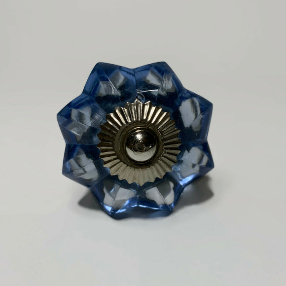 Blue Glass Flower Cabinet Knobs Drawer Pulls 1.70 Inch-Dwyer Home Collection