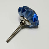 Blue Glass Flower Cabinet Knobs Drawer Pulls 1.70 Inch-Dwyer Home Collection