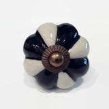 Black and White Porcelain Cabinet Or Furniture Knobs 1.75 Inch-Dwyer Home Collection