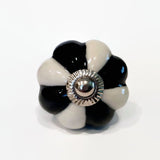 Black and White Porcelain Cabinet Or Furniture Knobs 1.75 Inch-Dwyer Home Collection