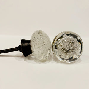 Glass Bubble Cabinet Knobs Pulls Oil Rubbed Base 1.50 Inch-Dwyer Home Collection