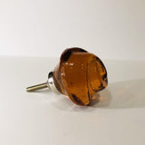 amber glass cabinet furniture knobs pulls swirls 1.75 inch silver base