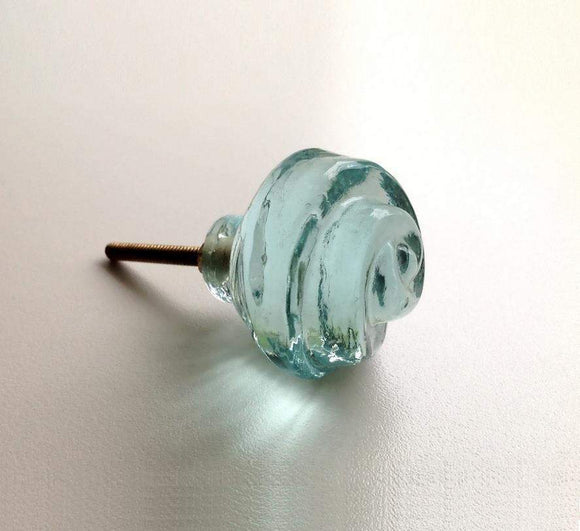 Aqua Blue Glass Cabinet Knobs Pulls 1.50 or 1.75 Inch-Dwyer Home Collection