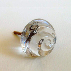 Chic Shabby Clear Glass Swirl Cabinet Knobs Dresser Drawer Pulls 1.5" (s)-Dwyer Home Collection